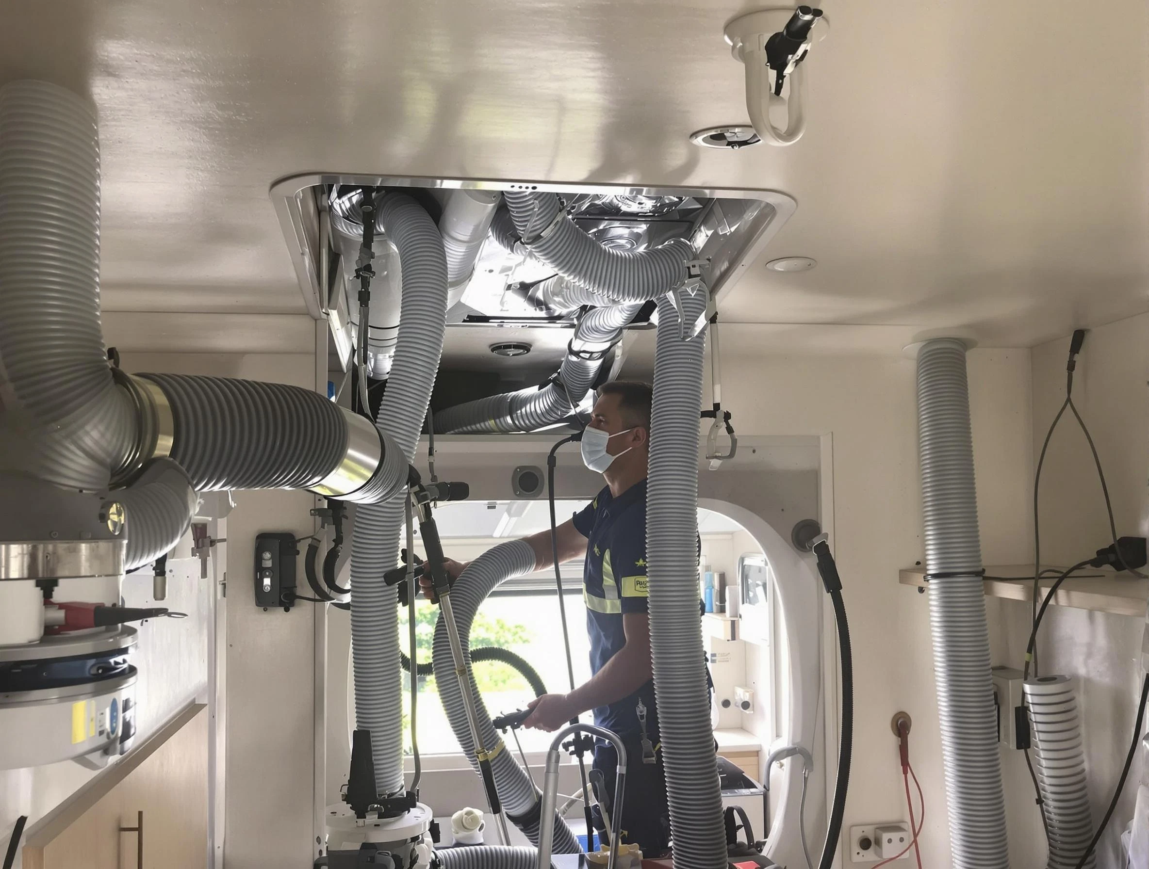 Magna Air Duct Cleaning specialist performing precise mobile home duct cleaning in Magna