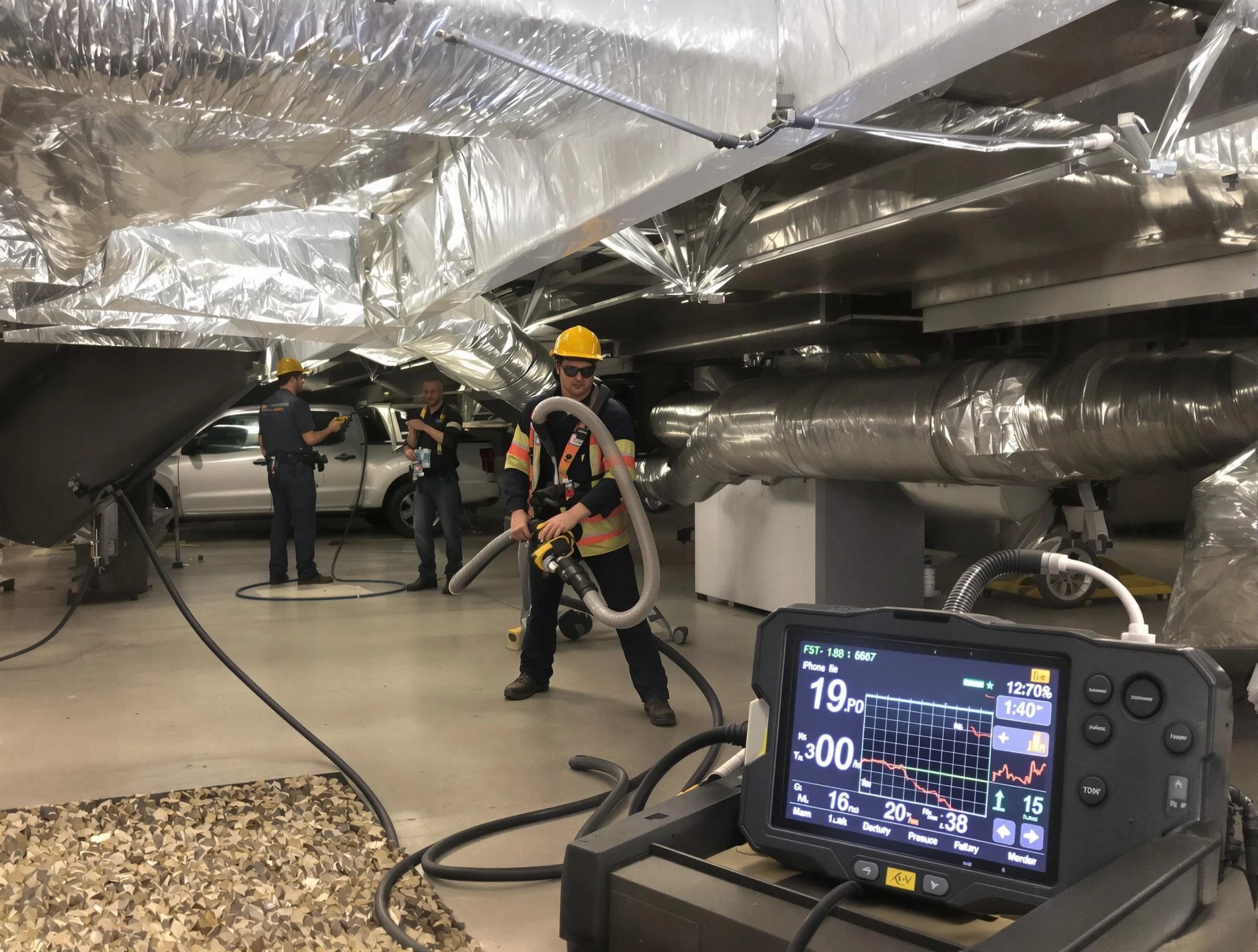 Professional negative pressure duct cleaning by Magna Air Duct Cleaning in Magna
