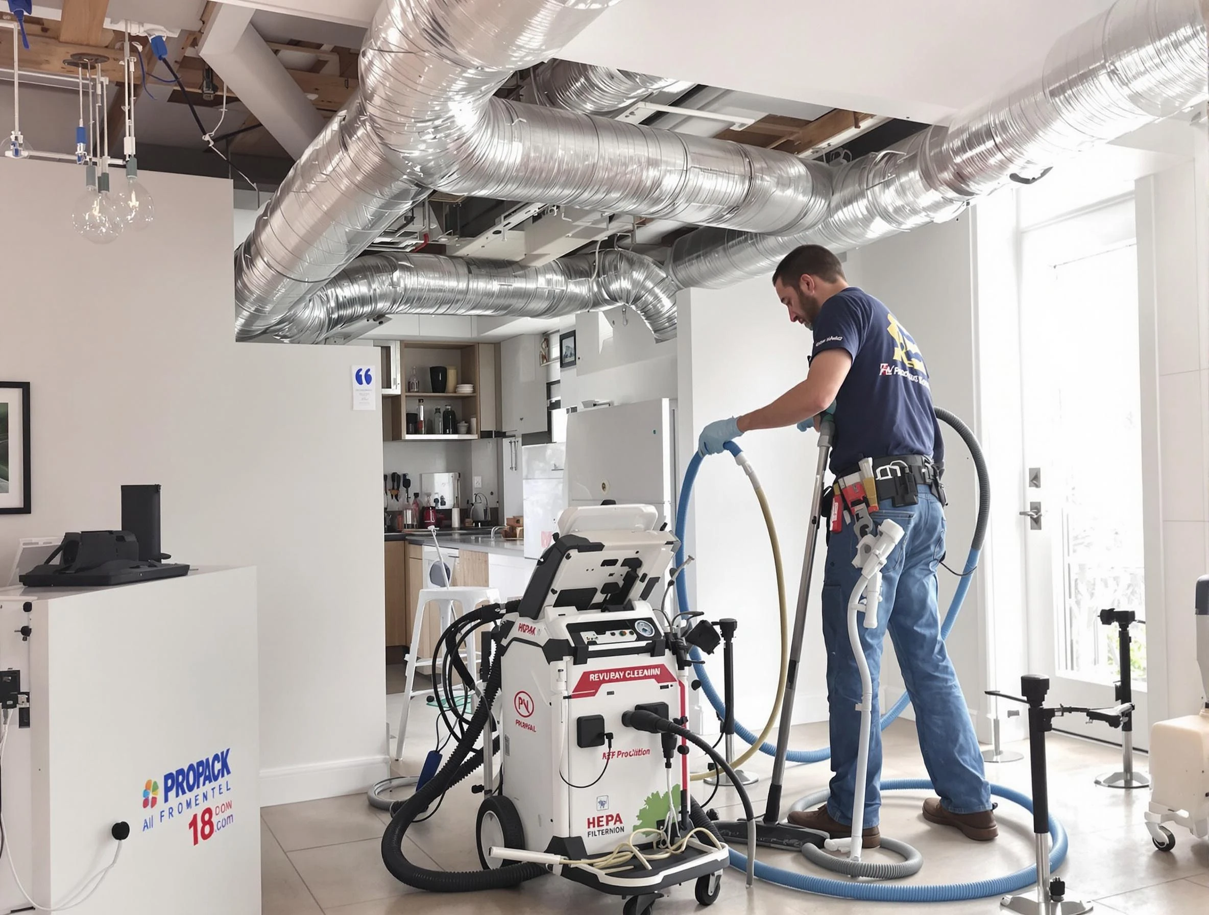 Magna Air Duct Cleaning technician performing advanced pure duct cleaning with specialized equipment in Magna